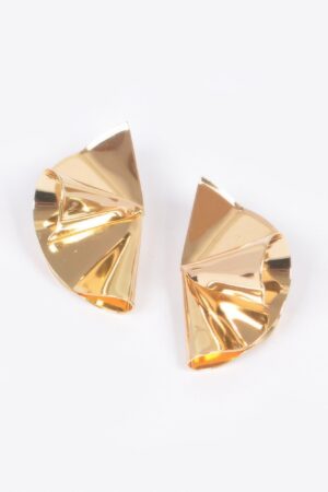 Metal Sculptural Earrings – Polished Minimal Design