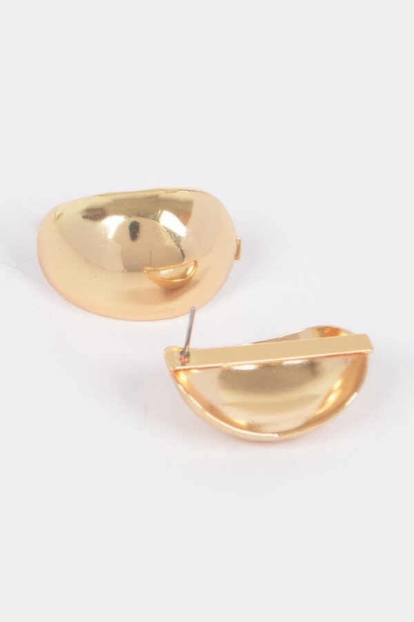 Polished Metal Earrings – Compact Classic Shape