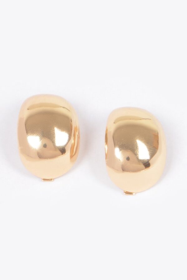 Polished Metal Earrings – Compact Classic Shape