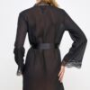 Vivian Chiffon Lace Robe with Satin Tie