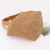Structured Faux Straw Tote with Ribbon Bow