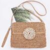 Faux Straw Multi-Shell Front Flap Clutch