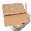Faux Straw Multi-Shell Front Flap Clutch
