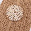 Faux Straw Multi-Shell Front Flap Clutch