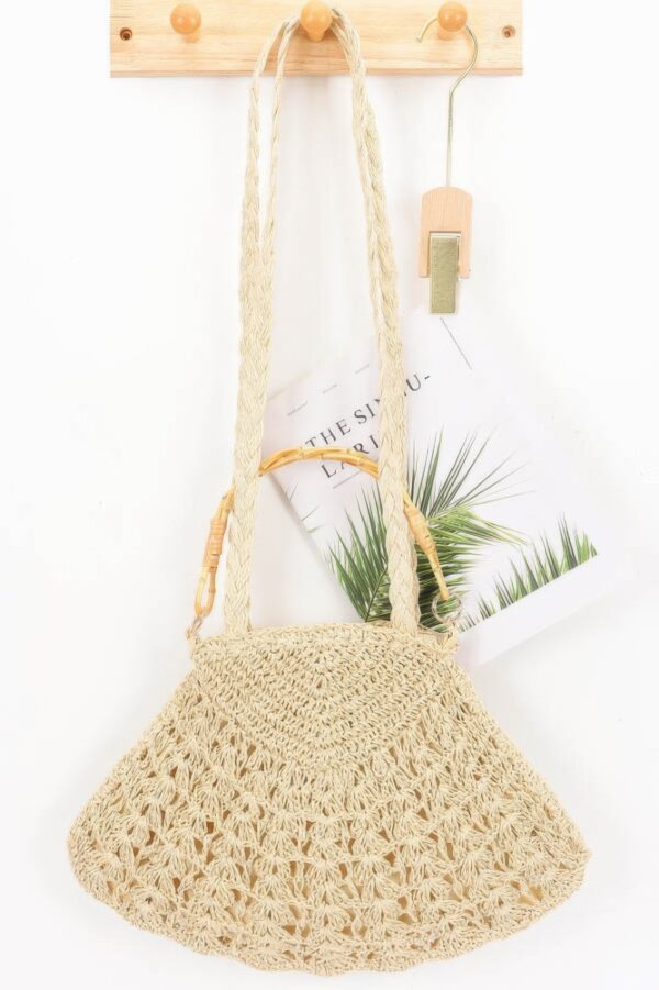 Faux Straw Tote with Bamboo Handle – Braided Strap