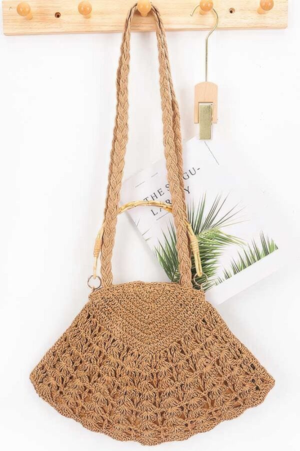 Faux Straw Tote with Bamboo Handle – Braided Strap