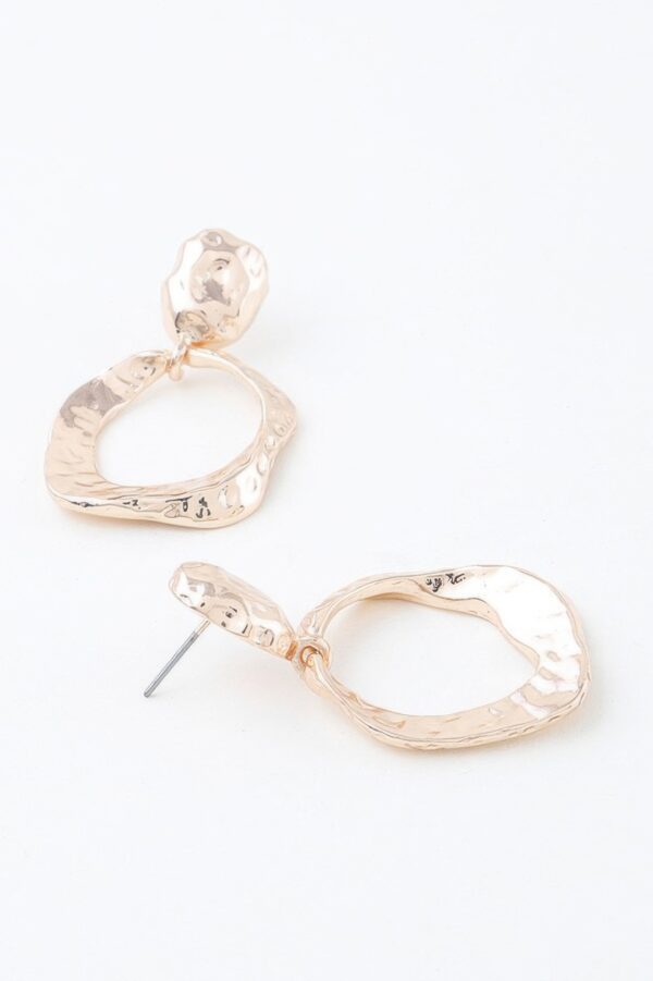 Open Disc Drop Earrings – Double Hammered Texture