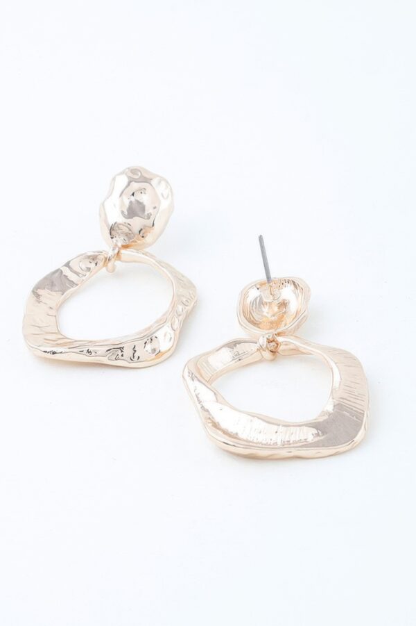 Open Disc Drop Earrings – Double Hammered Texture