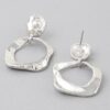 Open Disc Drop Earrings – Double Hammered Texture