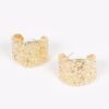 Vintage Brushed Metal Earrings – Organic Shape