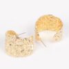 Vintage Brushed Metal Earrings – Organic Shape