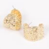 Vintage Brushed Metal Earrings – Organic Shape