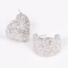 Vintage Brushed Metal Earrings – Organic Shape