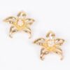 Vintage Sculpted Metal Flower Statement Earrings