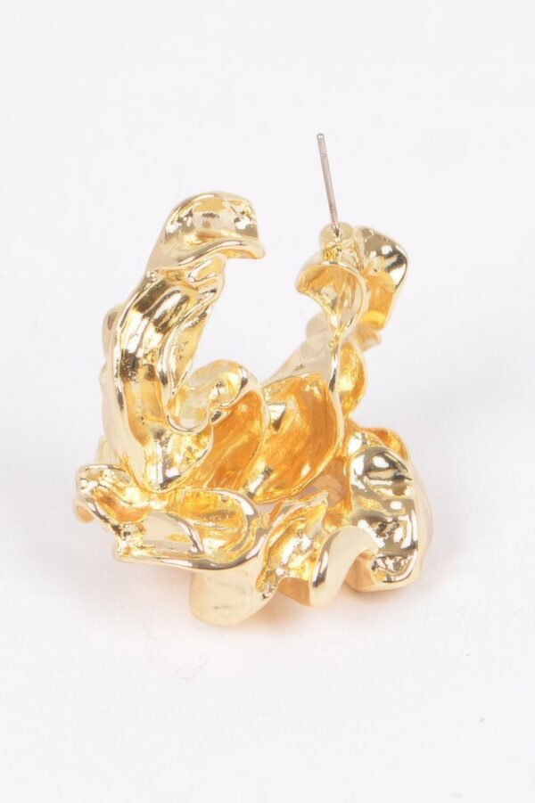 Vintage Brushed Metal Earrings – Organic Silhouette
