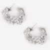 Vintage Brushed Metal Earrings – Organic Silhouette