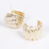 Gold-Dip Metal Earrings – Vintage Compact Round