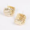 Gold-Dip Metal Earrings – Vintage Compact Round