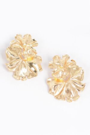 Vintage Metal Teardrop Earrings – Aged Finish