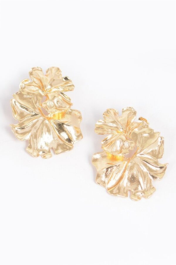 Vintage Metal Teardrop Earrings – Aged Finish