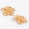Metal Flower Earrings – Oversized Sculptural Floral Design