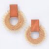 Faux Straw Round Earrings – Oversized Woven Circle