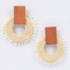 Faux Straw Round Earrings – Oversized Woven Circle