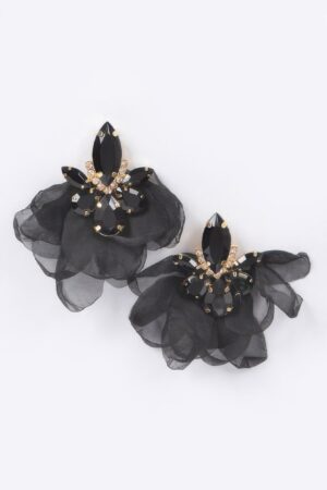 Polyester Flower Drop Earrings – Lightweight Floral