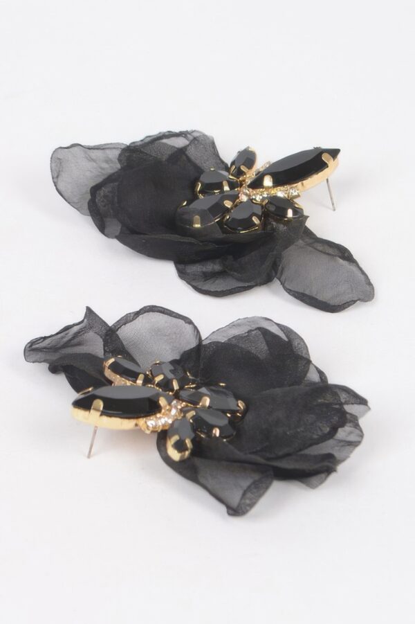 Polyester Flower Drop Earrings – Lightweight Floral