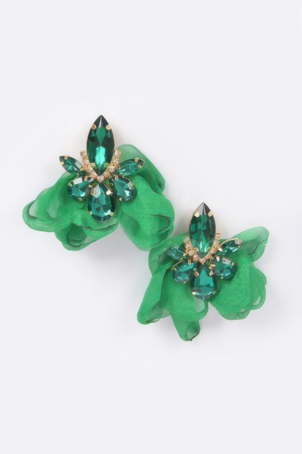 Polyester Flower Drop Earrings – Lightweight Floral