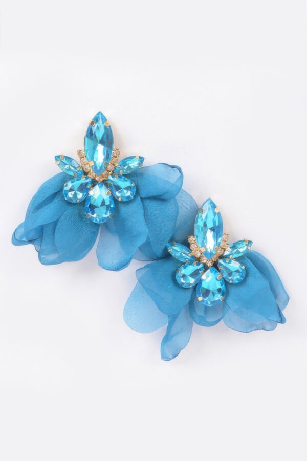 Polyester Flower Drop Earrings – Lightweight Floral