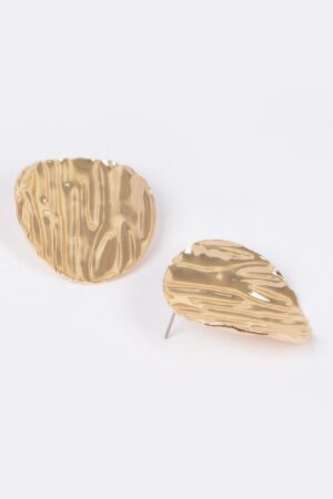 Vintage Textured Metal Earrings with Dimensional Finish