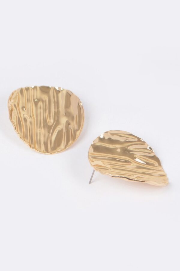 Vintage Textured Metal Earrings with Dimensional Finish