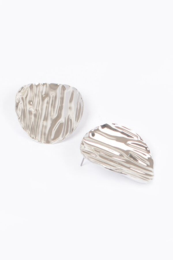 Vintage Textured Metal Earrings with Dimensional Finish