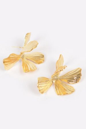 Gold-Plated Metal Earrings – Polished Sleek Silhouette
