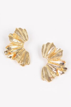 Gold-Plated Metal Drop Earrings – Polished Silhouette