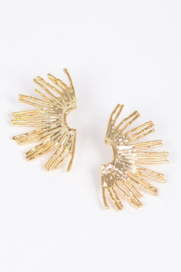 Gold-Plated Metal Earrings – Polished Drop