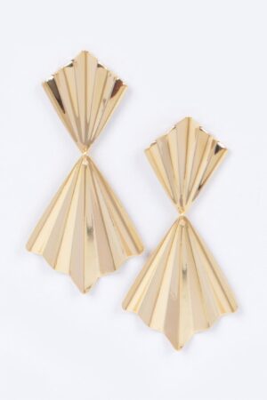 Gold-Plated Elongated Drop Earrings – Polished Shine