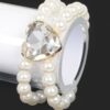 Faux Pearl Stretch Bracelet with Stone Accents