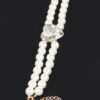 Faux Pearl Stretch Bracelet with Stone Accents