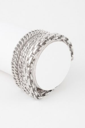 Multi-Chain Layered Bracelet – Polished Metal