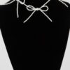 Triple Pearl Ribbon Necklace – Short Layering Tie