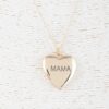 Mama Heart Pendant Necklace – Engraved ‘MAMA’ Gold-Tone