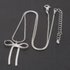 Snake Chain Ribbon Necklace – 18″ Fluid Draping