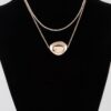 Double Shiny Plate Necklace – Short Polished Disc
