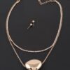 Double Shiny Plate Necklace – Short Polished Disc