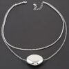 Double Shiny Plate Necklace – Short Polished Disc