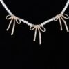 Pearl-Accent Ribbon-Tie Charm Necklace