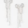 Jeweled Ribbon Dangle Earrings – Cascading Jewel Accent