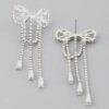 Jeweled Ribbon Dangle Earrings – Cascading Jewel Accent